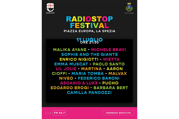 Torna Radiostop Festival,, l'evento musicale più atteso dell'estate dagli appassionati di musica pop. Prima tappa La Spezia.