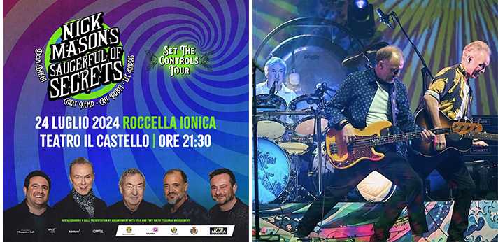 Il leggendario Nick Mason con la sua super band domani sera a Roccella Jonica per il grande live sui Pink Floyd