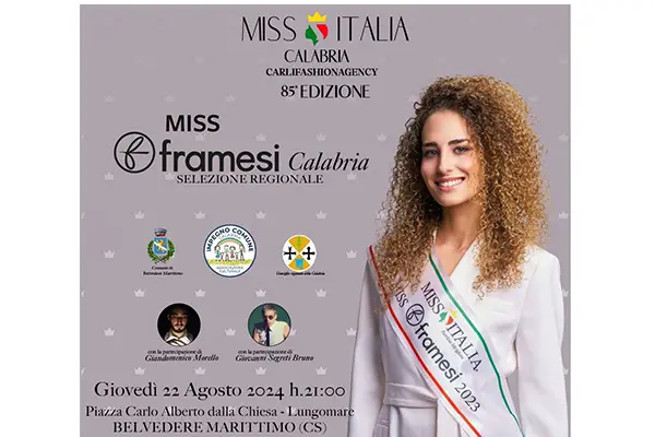 Belvedere Marittimo ospiterà la 32° tappa di Miss Italia Calabria