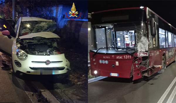 Tragedia all’alba a Ostia: scontro frontale tra bus Atac e auto, muore una 27enne