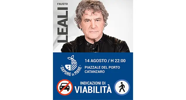 Catanzaro, concerto gratuito di Fausto Leali: viabilità, parcheggi e informazioni utili