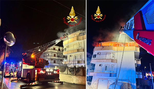 Incendio nella notte a Crotone: evacuata una palazzina in via San Benedetto da Norcia. Intervento dei Vvf