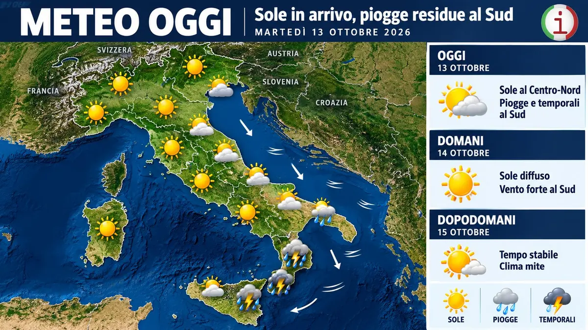 Meteo Italia torna il sole ma al Sud resistono piogge e vento forte