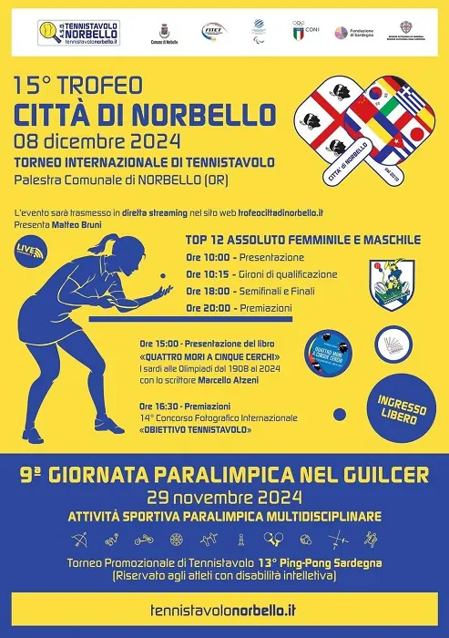 Tennistavolo Norbello: domenica nuova edizione del Trofeo Internazionale