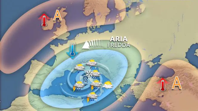 Previsioni meteo. Maltempo: pioggia e neve in arrivo per tutta la settimana