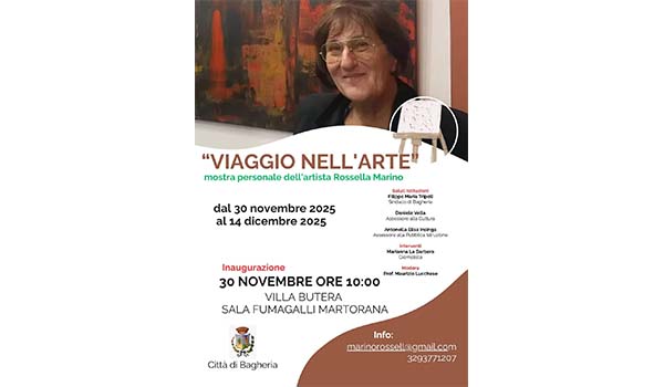A Bagheria “Viaggio nell’arte”, la nuova personale di Rossella Marino.