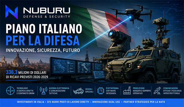NUBURU punta sull’Italia: piano da 336 milioni di dollari per difesa, sicurezza e innovazione tecnologica
