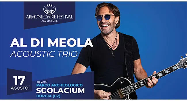 Una notte di stelle, musica e magia tra le antiche rovine di scolacium: ad Armonie d’Arte il 17 agosto Al Di Meola, leggenda mondiale della chitarra. Video