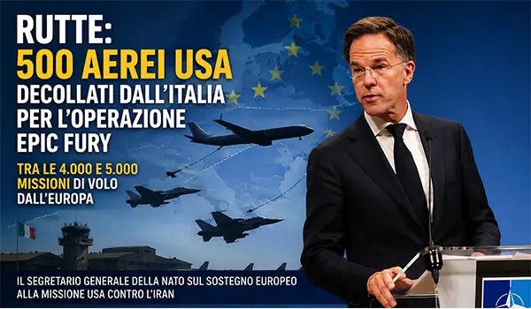Rutte rivela il ruolo delle basi europee nell’operazione Usa contro l’Iran: “Dall’Italia decollati 500 aerei”