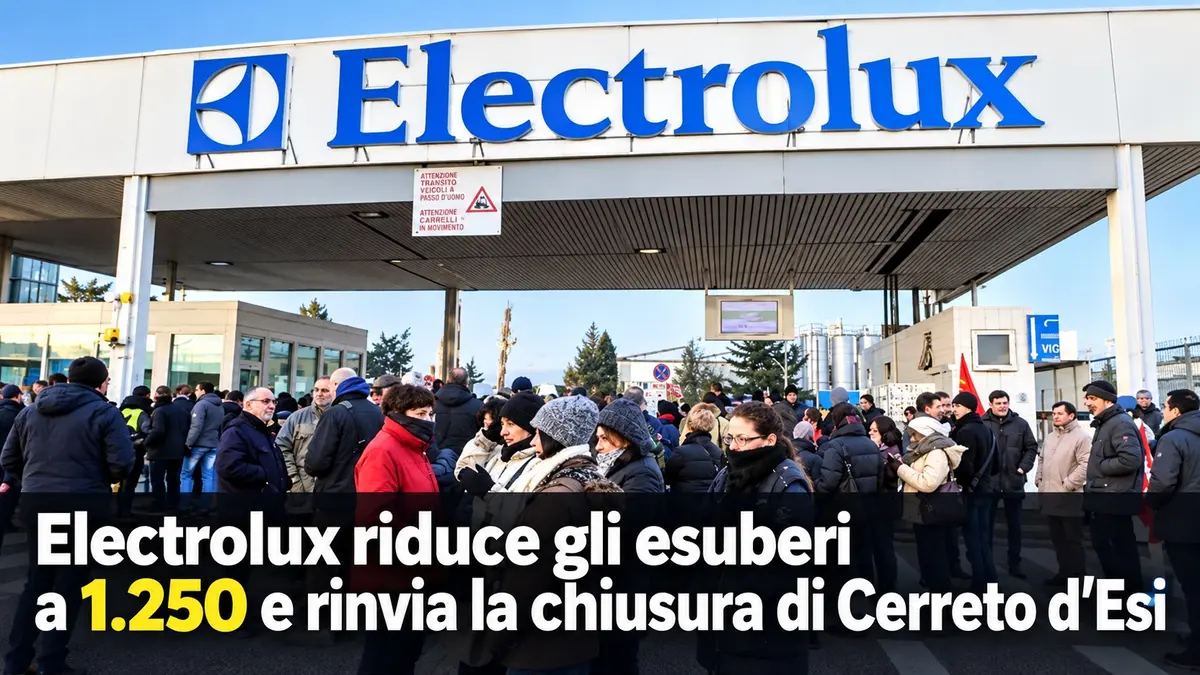 Electrolux riduce gli esuberi a 1.250 e rinvia la chiusura di Cerreto d'Esi