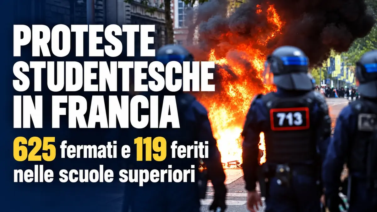 Proteste studentesche in Francia: 625 fermati e 119 feriti nelle scuole superiori
