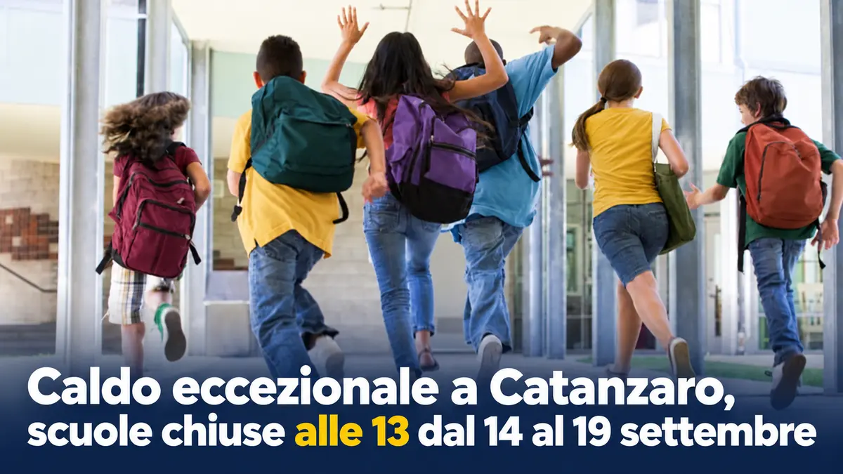 Caldo eccezionale a Catanzaro, scuole chiuse alle 13 dal 14 al 19 settembre
