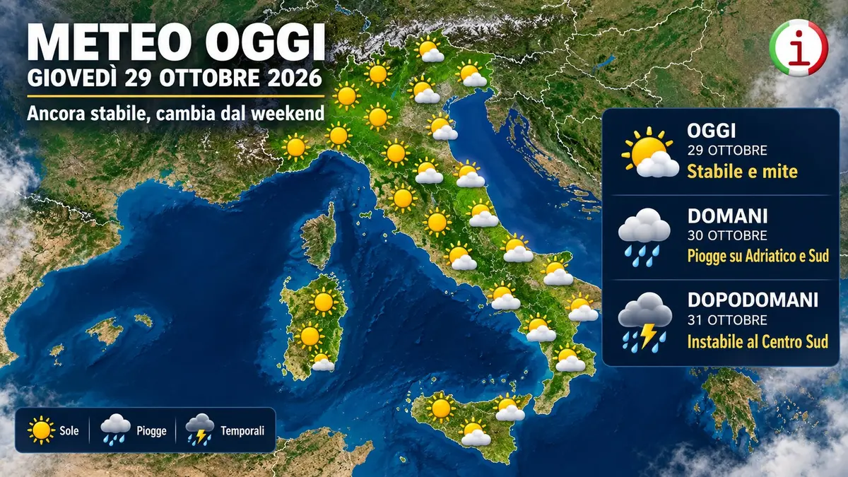 Meteo Halloween e Ognissanti cambia lo scenario con piogge e aria più fredda al Centro Sud