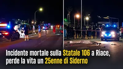Incidente mortale sulla Statale 106 a Riace, perde la vita un 25enne di Siderno