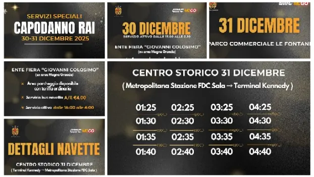 Capodanno RAI a Catanzaro parcheggi e navette AMC per raggiungere il Quartiere Lido