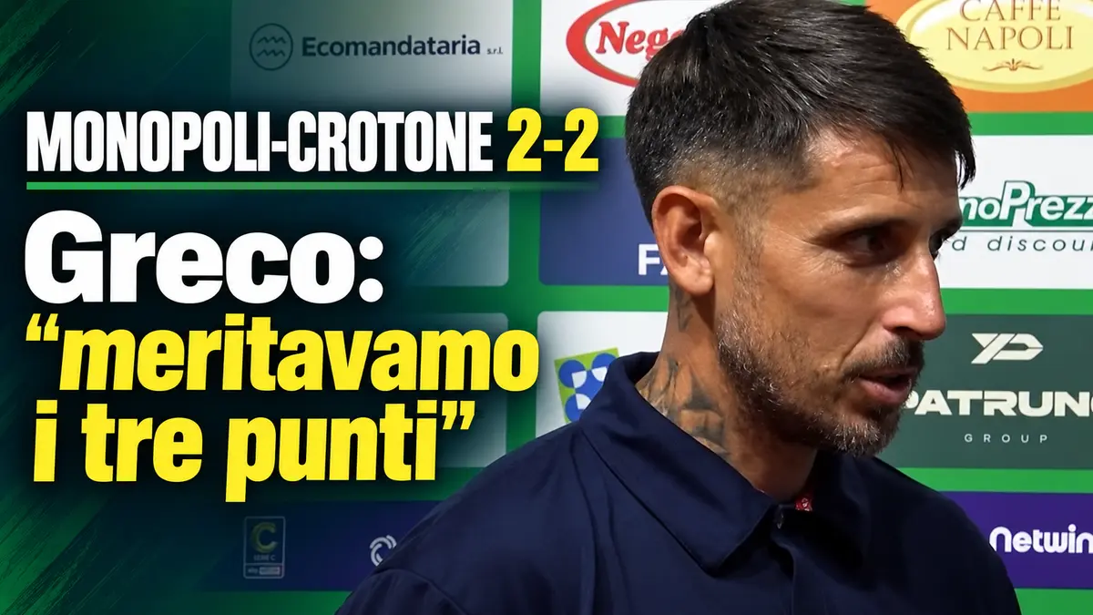 Monopoli Crotone finisce 2-2 Greco applaude la squadra e guarda alla Salernitana