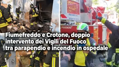 Fiumefreddo e Crotone, doppio intervento dei Vvf tra parapendio e incendio in ospedale. Video