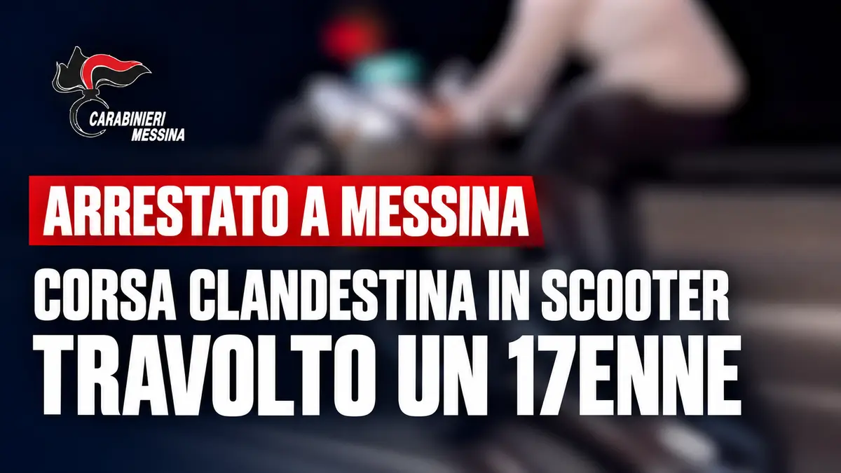 Arrestato a Messina per una corsa clandestina in scooter che ha travolto un 17enne