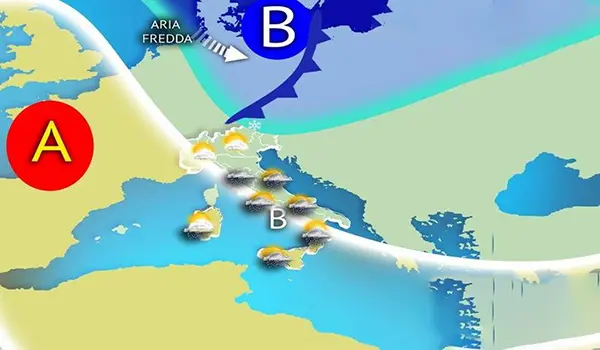 Meteo Weekend: incursione fredda dal nord europa, piogge e venti intensi in arrivo