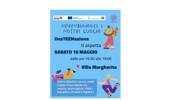 “Riprendiamoci i nostri spazi”: domani a Villa Margherita arriva “DesTEENazione” 