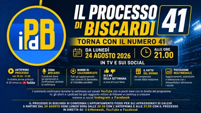 Il Processo di Biscardi torna con il numero 41: da lunedì 24 agosto 2026 alle ore 21.00, in TV e sui Social