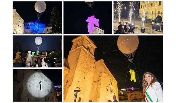“La Notte dell’Abbazia”, con trampolieri, musicisti e la mongolfiera di Luna Bianca, incanta San Giovanni In Fiore.