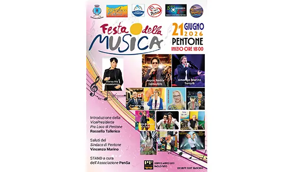 Festa della Musica 2026 a Pentone: dieci anni di musica, cultura e valorizzazione dei talenti
