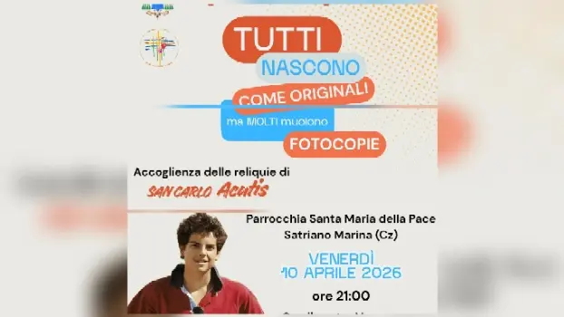 Veglia con le reliquie di San Carlo Acutis a Satriano Marina: fede e giovani al centro