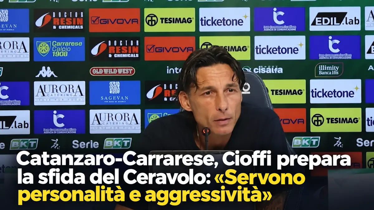 Catanzaro-Carrarese, Cioffi prepara la sfida del Ceravolo e chiede una reazione. Video