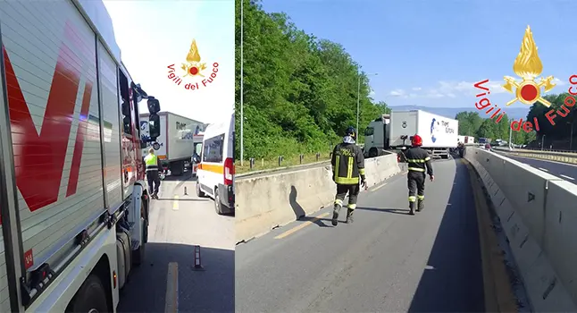 Incidente stradale sull’A2 – Intervento dei Vigili del Fuoco di Vibo Valentia
