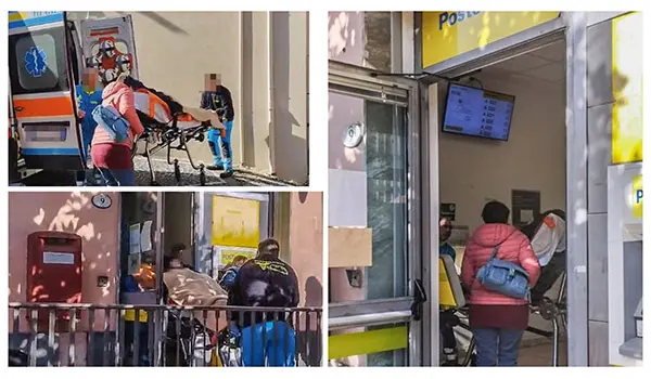 Alle Poste in ambulanza per ritirare il Reddito di Inclusione