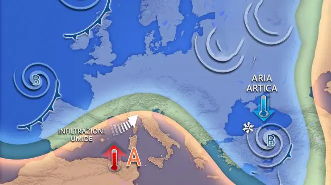 Meteo Italia: domenica torna il freddo artico con neve a bassa quota e brusco calo termico