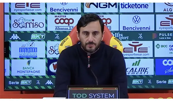 Catanzaro–Frosinone 2-2, mister Aquilani analizza la partita. Video