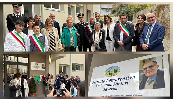 Cerimonia di intitolazione dell’Istituto Comprensivo di Taverna a Costantino Mustari
