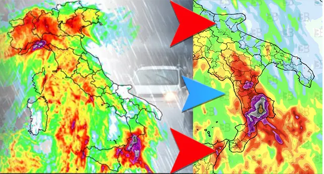 Allerta della Protezione Civile: 4 giorni di maltempo su Nord, Centro e Sud Italia tutti i dettagli