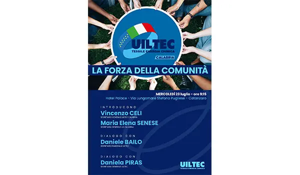 “La Forza della Comunità”: UILTEC Calabria investe sulle nuove generazioni