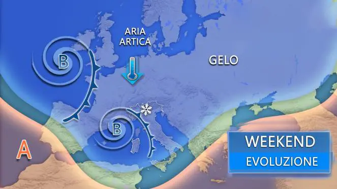 Meteo Italia, nuovo vortice in arrivo: piogge diffuse e neve a bassa quota tra venerdì e il weekend