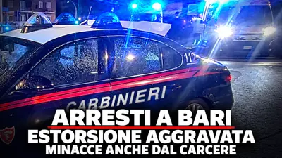 Arresti a Bari per estorsione aggravata: minacce anche dal carcere