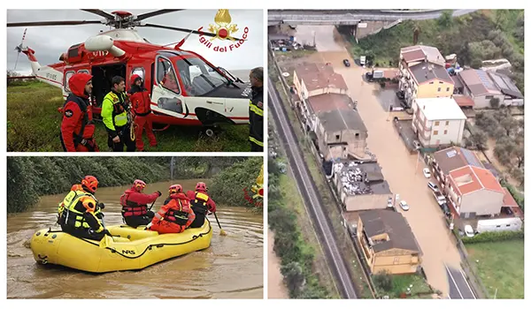 Maltempo sulla costa ionica: soccorsi senza sosta, salvato un uomo isolato dagli allagamenti