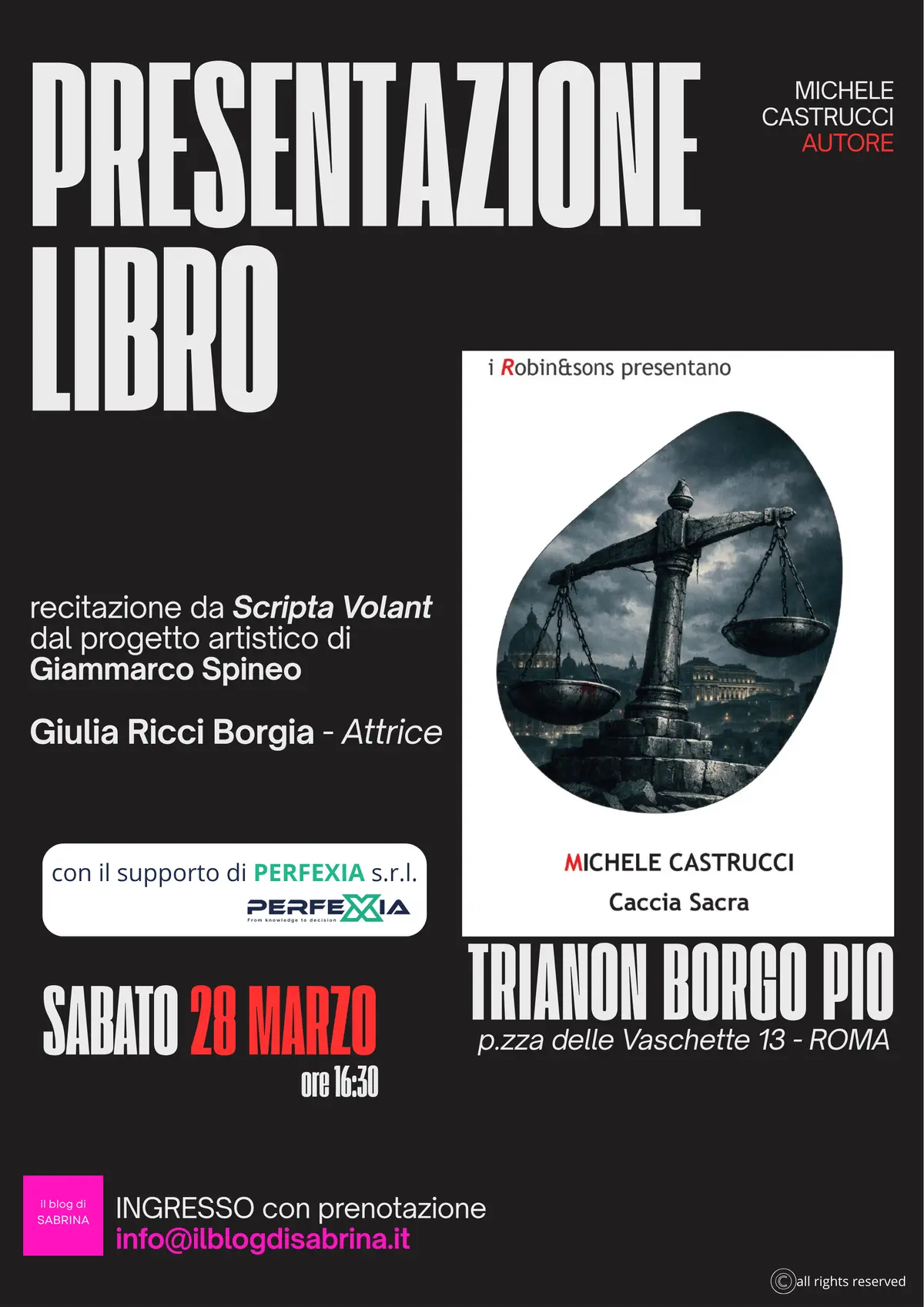 Presentazione del progetto editoriale Caccia sacra di Michele Castrucci