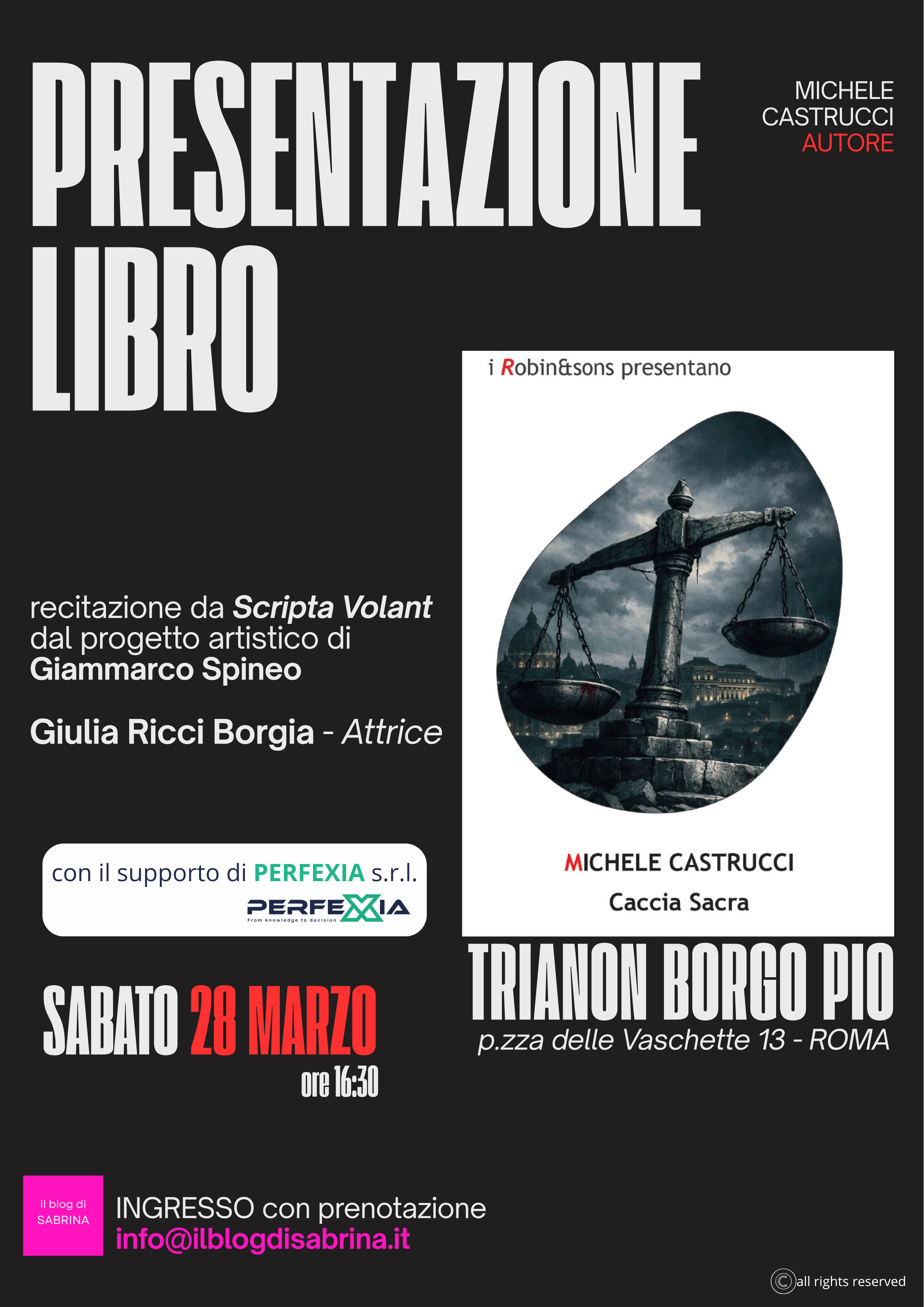 Presentazione del progetto editoriale Caccia sacra di Michele Castrucci