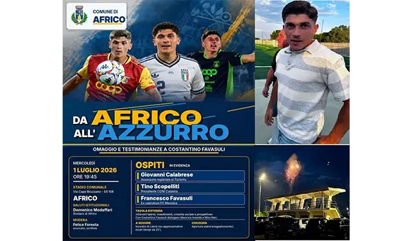 Africo: Costantino Favasuli festeggiato nella sua Africo. Una comunità che cresce tra tradizione, sport e orgoglio.