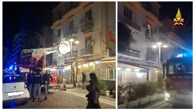 Incendio in un appartamento sul lungomare di Crotone: stabile evacuato nella notte, due persone salvate dai Vvf