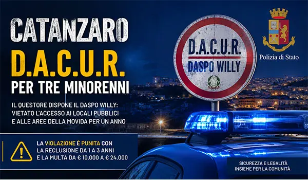 Catanzaro, scatta il D.A.C.U.R. per tre minorenni