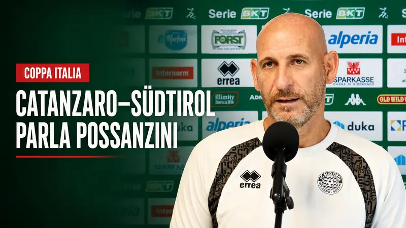 Catanzaro Südtirol Possanzini presenta la sfida di Coppa Italia. Video