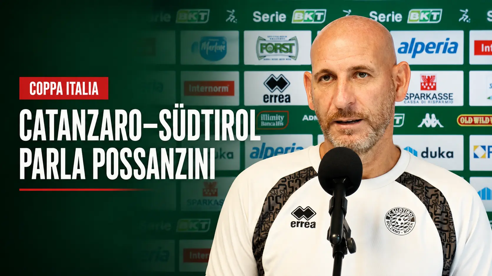 Catanzaro Südtirol Possanzini presenta la sfida di Coppa Italia. Video