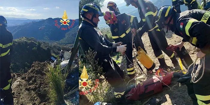 Incidente con mezzo pesante a Catanzaro: camion precipita in una scarpata in via Barlaam da Seminara