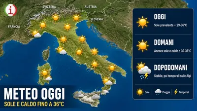 Meteo Italia, caldo estivo fino a martedì 8 settembre poi arrivano piogge e aria fresca
