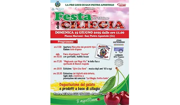 Torna la Festa della Ciliegia a San Pietro Apostolo (CZ), alla XV edizione