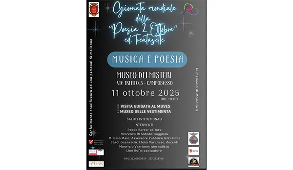 La 37^ edizione della Giornata Mondiale della Poesia si trasferisce a Campobasso